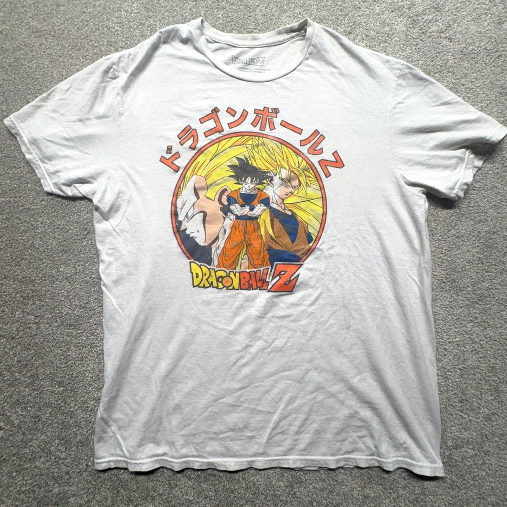 Dragon Ball Z Goku Super Saiyan‎ Graphic T-Shirt Gray Mens Large Anime Toei 2021